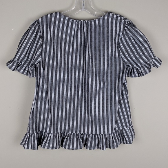 Eli + Ali | Anthro Striped Puff Sleeve Top - H2 - Picture 3 of 6